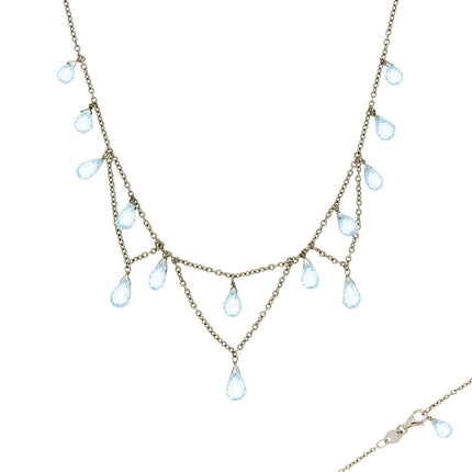 NECKLACE WHITE GOLD 750 & SEMIPRECIOUS STONES - 24290