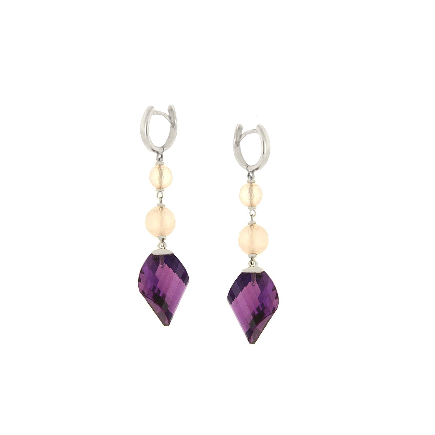 EARRINGS WHITE GOLD 750 & SEMIPRECIOUS STONES - 25285