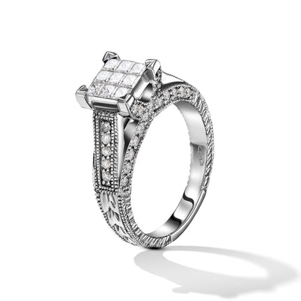 RING WHITE GOLD 750 & PRECIOUS STONES - 2685