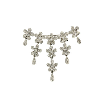 BROOCH WHITE GOLD 750 & PRECIOUS STONES - 27151