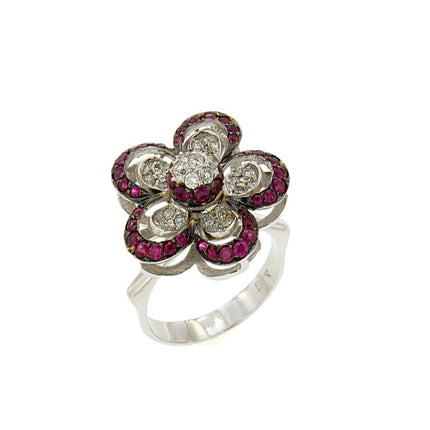 RING WHITE GOLD 750 & PRECIOUS STONES - 28698