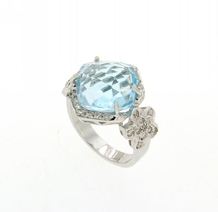 RING WHITE GOLD 750 & PRECIOUS STONES - 28914