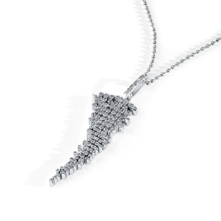 PENDANT WHITE GOLD 750 & PRECIOUS STONES - 29663