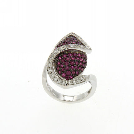 RING WHITE GOLD 750 & PRECIOUS STONES