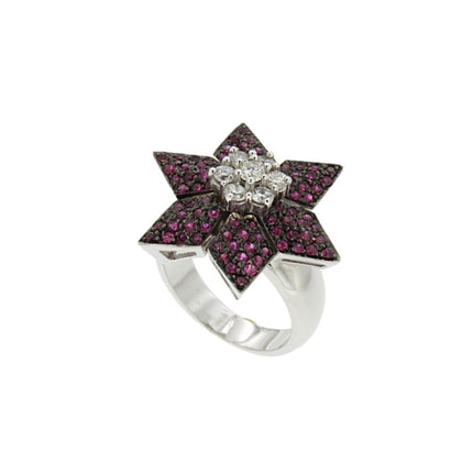 RING WHITE GOLD 750 & PRECIOUS STONES - 29679