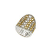 RING YELLOW & WHITE GOLD 750 & PRECIOUS STONES