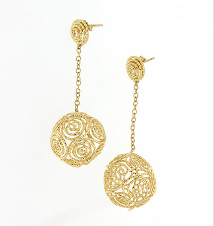 EARRINGS YELLOW GOLD Κ18 NO STONES - 3077