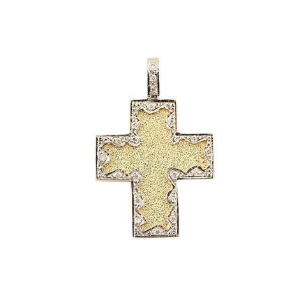 CROSS YELLOW & WHITE GOLD 750 & PRECIOUS STONES - 31820