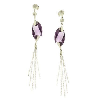 EARRINGS WHITE GOLD 750 & PRECIOUS STONES  - 32764