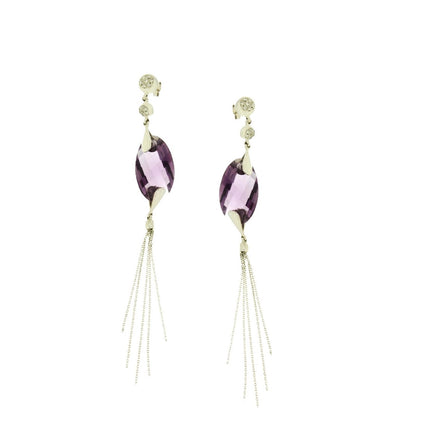 EARRINGS WHITE GOLD 750 & PRECIOUS STONES - 32764