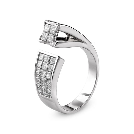 RING WHITE GOLD 750 & PRECIOUS STONES - 33645