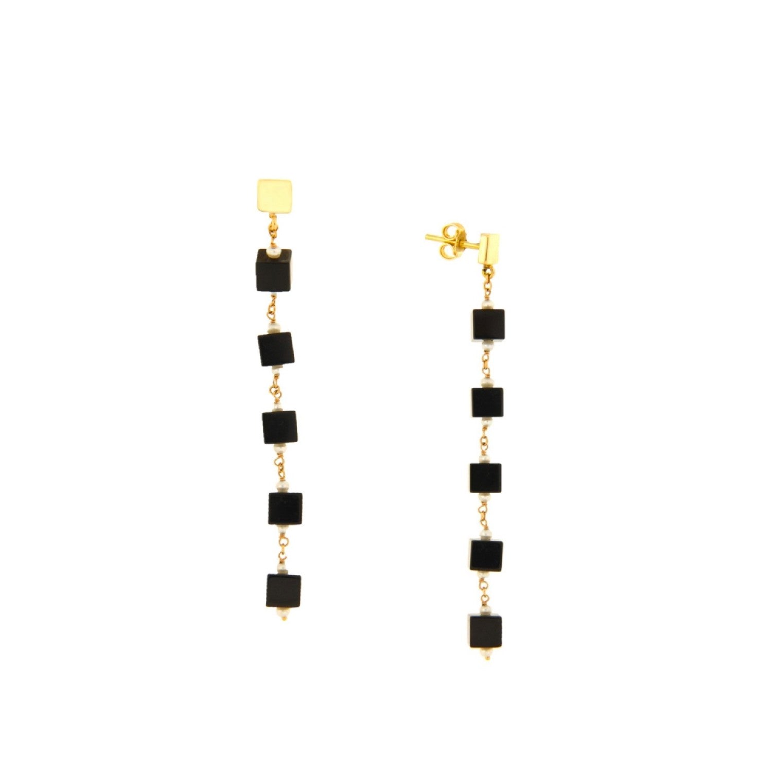 EARRINGS PINK GOLD 750 & SEMIPRECIOUS STONES - 3364