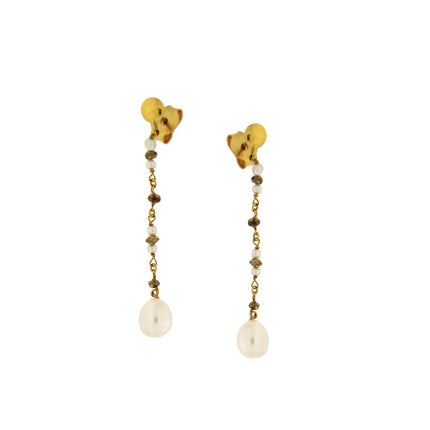 EARRINGS  GOLD 750 & PEARLS - 3382