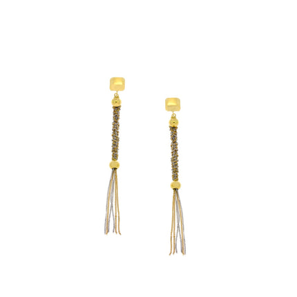 EARRINGS YELLOW & WHITE GOLD 750 - 33981