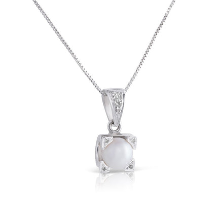PENDANT WHITE GOLD 750 & PEARLS - 34001