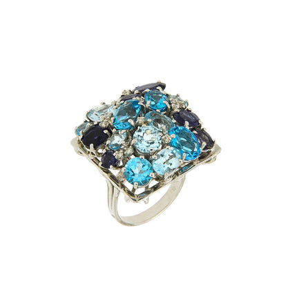 RING WHITE GOLD 750 & PRECIOUS STONES - 34217