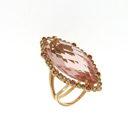 RING PINK GOLD 750 & PRECIOUS STONES