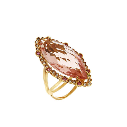 RING PINK GOLD 750 & PRECIOUS STONES - 34231