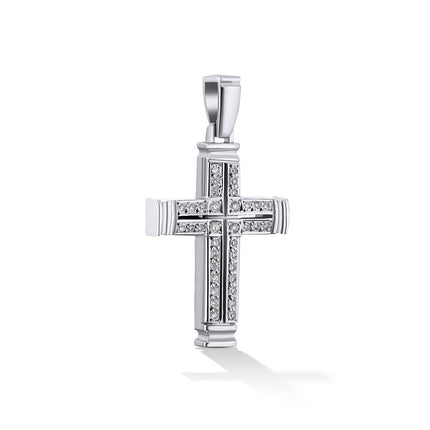 CROSS WHITE GOLD 750 & PRECIOUS STONES - 34970