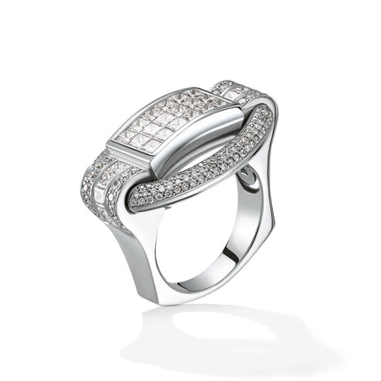 RING WHITE GOLD 750 & PRECIOUS STONES - 35866