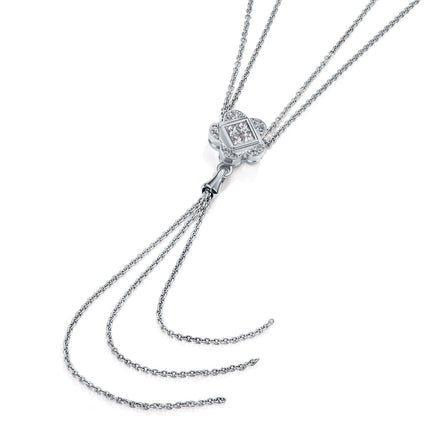 NECKLACE WHITE GOLD 750 & PRECIOUS STONES - 35895