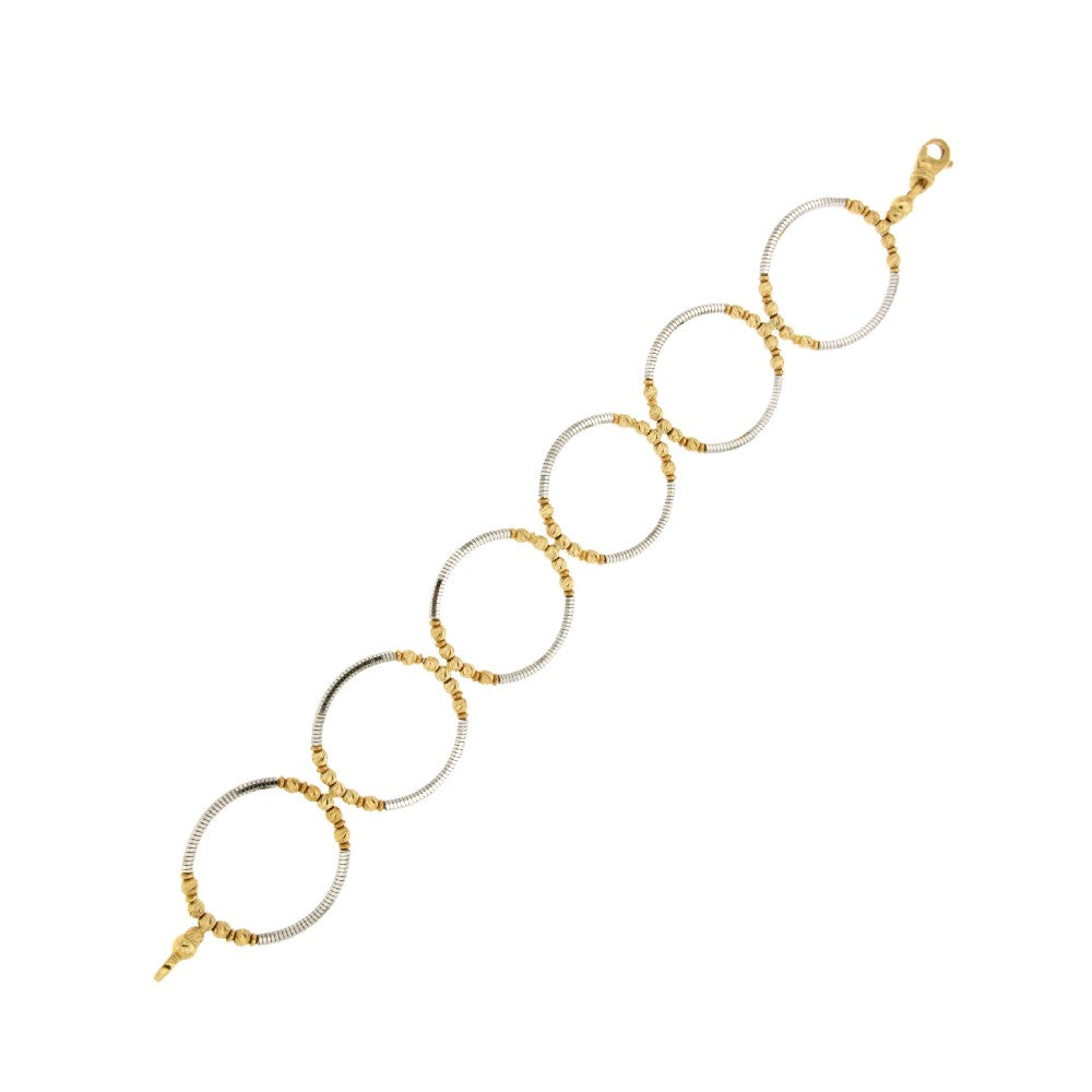 BRACELET YELLOW & WHITE GOLD Κ18 NO STONES