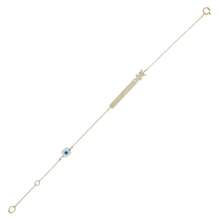 BRACELET YELLOW GOLD Κ14 ΜΕ SEMIPRECIOUS STONES - 36371