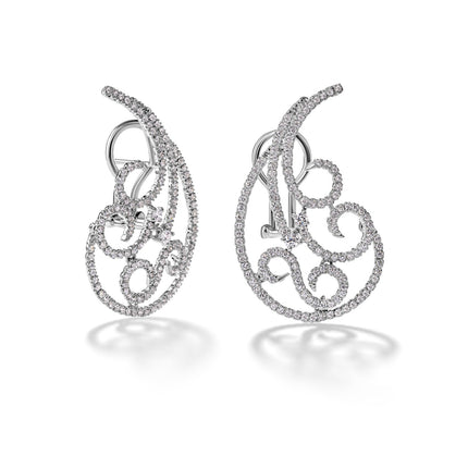 EARRINGS WHITE GOLD 750 & PRECIOUS STONES - 37279