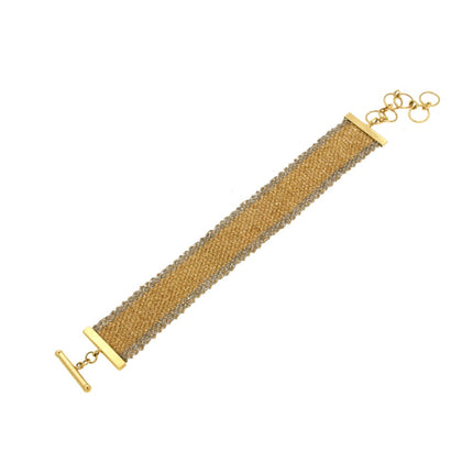 BRACELET YELLOW & WHITE GOLD Κ18 NO STONES