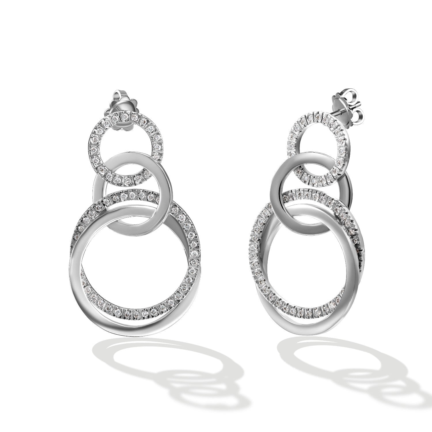 EARRINGS WHITE GOLD 750 & PRECIOUS STONES - 38329