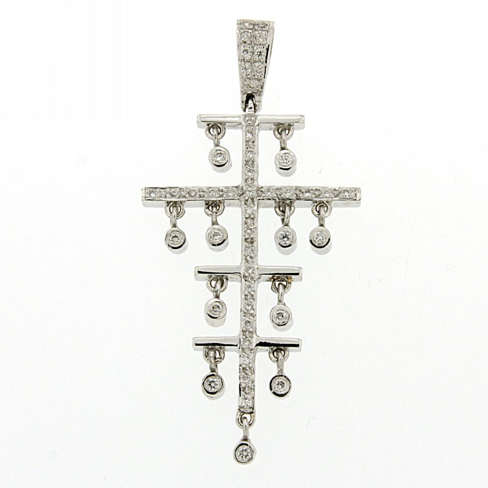 CROSS WHITE GOLD 750 & PRECIOUS STONES  - 40849