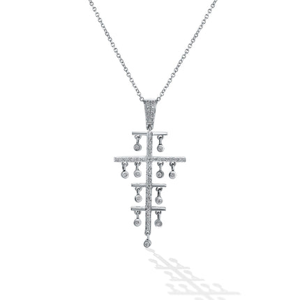 CROSS WHITE GOLD 750 & PRECIOUS STONES - 40849