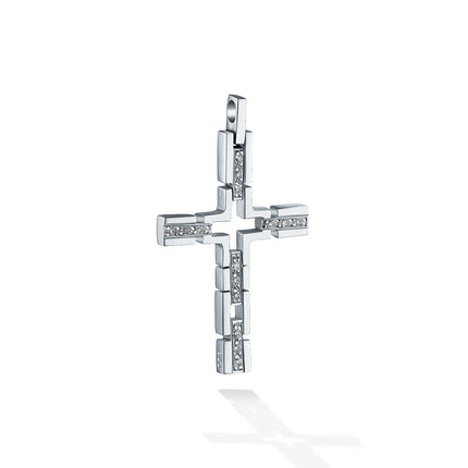 CROSS WHITE GOLD 750 & PRECIOUS STONES - 40851