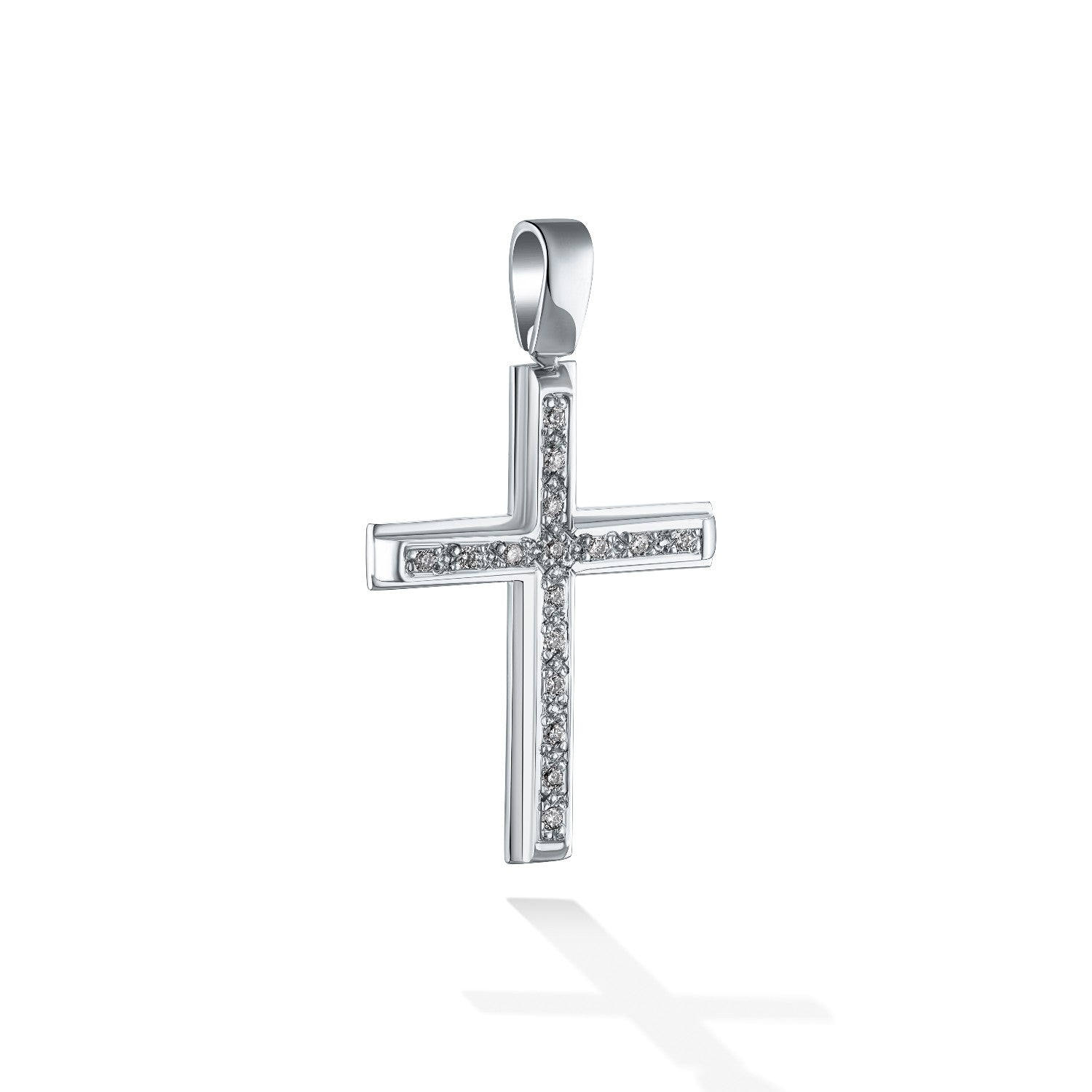 CROSS WHITE GOLD 750 & PRECIOUS STONES