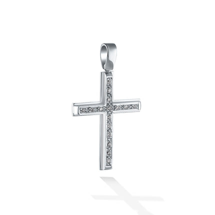 CROSS WHITE GOLD 750 & PRECIOUS STONES - 40895