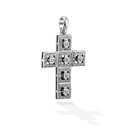 CROSS WHITE GOLD 750 & PRECIOUS STONES - 43028