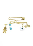 BROOCH  GOLD 585 & SEMIPRECIOUS STONES - 43277 - Availability: Up to 1 month