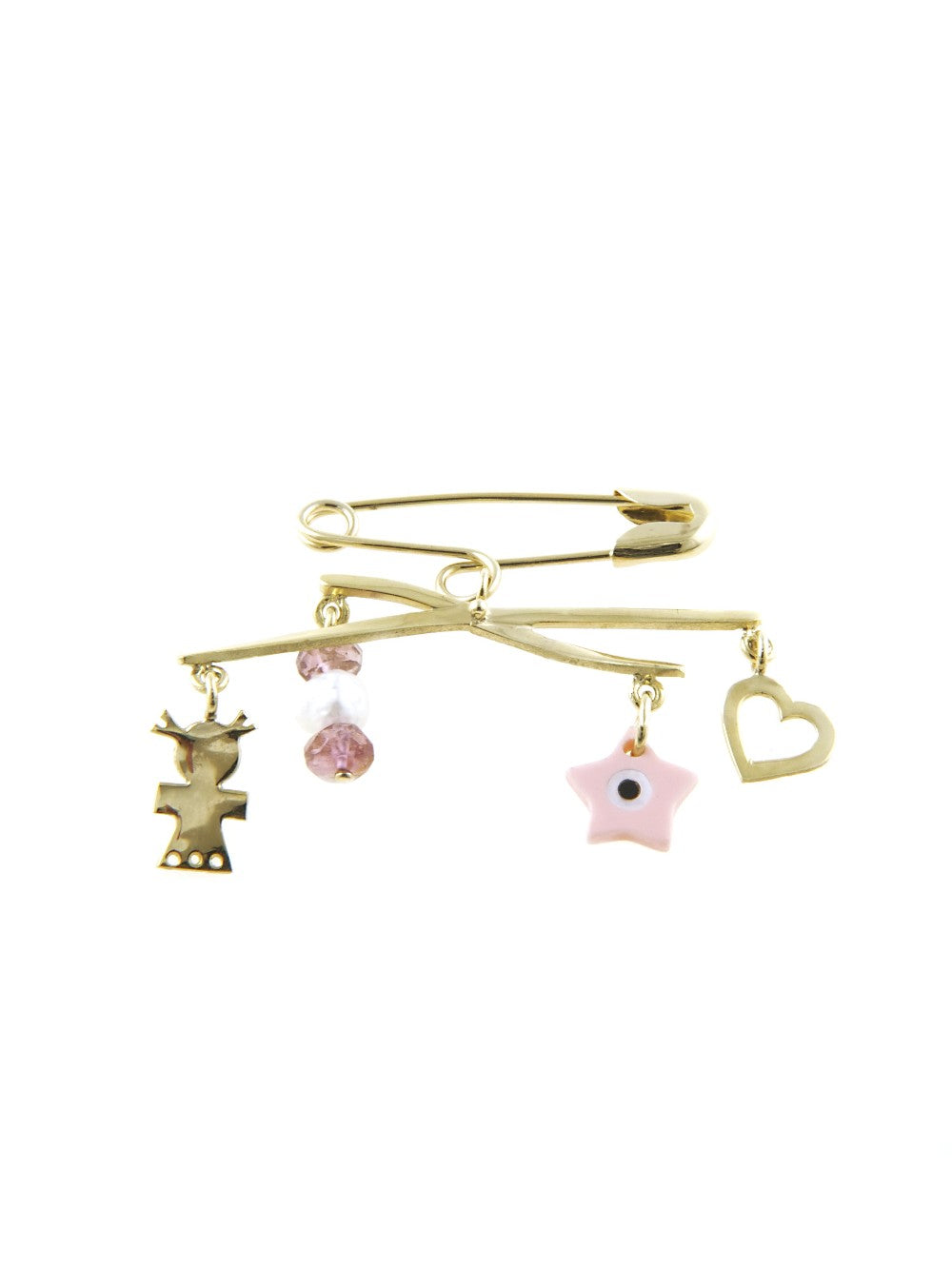 BROOCH  GOLD 585 & SEMIPRECIOUS STONES - 43279 - Availability: Up to 1 month