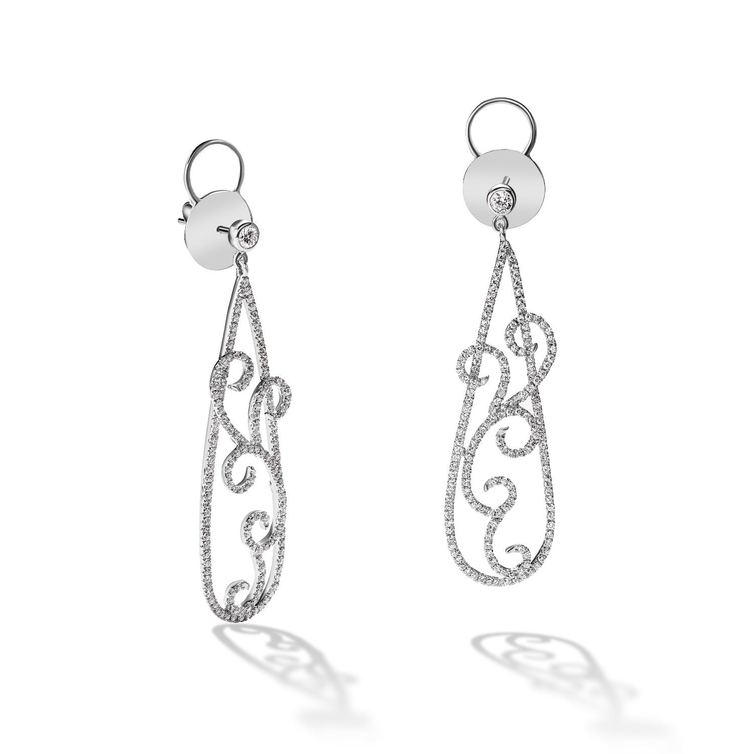 EARRINGS WHITE GOLD Κ18 ΜΕ - 44174