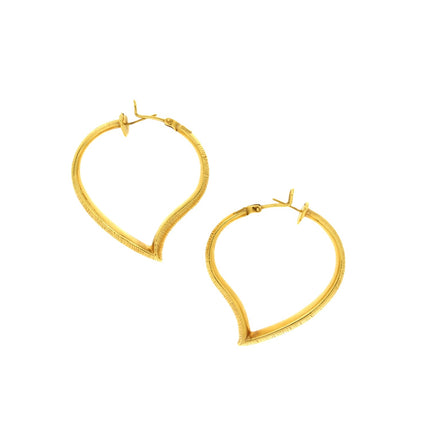 EARRINGS YELLOW GOLD Κ18 NO STONES - 45044