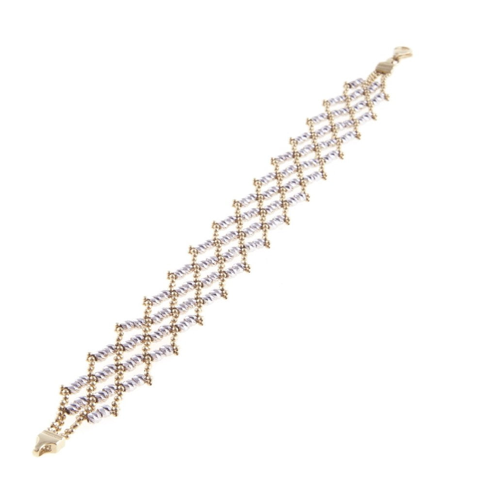 BRACELET YELLOW & WHITE GOLD Κ18 NO STONES