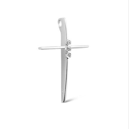 CROSS WHITE GOLD Κ18 ΜΕ - 46674