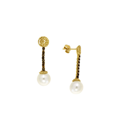 EARRINGS  GOLD 750 & PEARLS - 4751 - Availability: Immediately