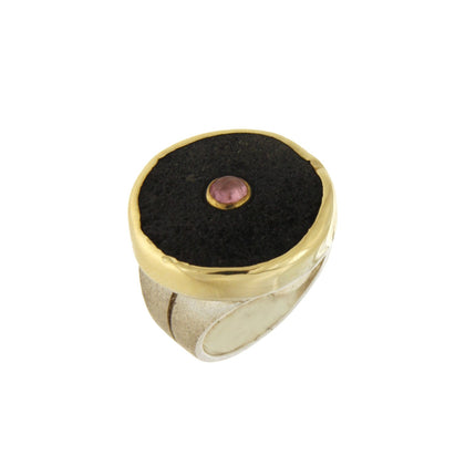 RING  GOLD 750 & SILVER WITH SEMIPRECIOUS STONES - 48093 - Availability: Immediately