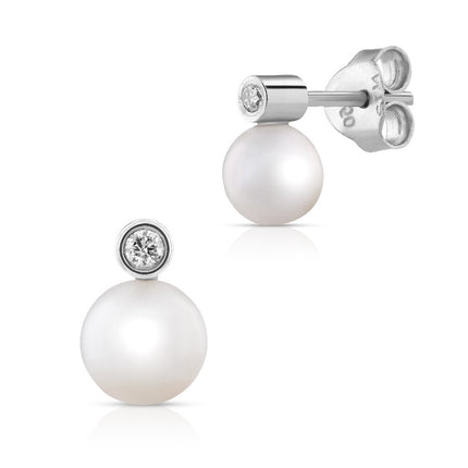 EARRINGS WHITE GOLD 750 & PEARLS - 48259