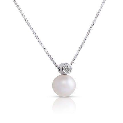NECKLACE WHITE GOLD 750 & PEARLS - 48265