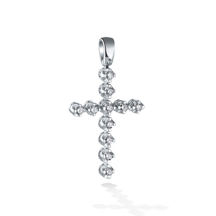 CROSS WHITE GOLD Κ18 ΜΕ - 48619