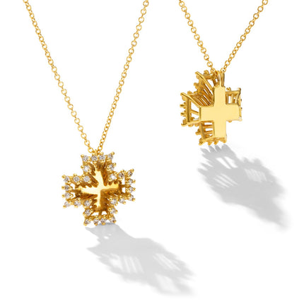 CROSS  GOLD 750 & PRECIOUS STONES WITH CHAIN - 48925