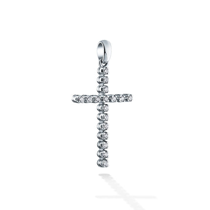 CROSS WHITE GOLD 750 & PRECIOUS STONES