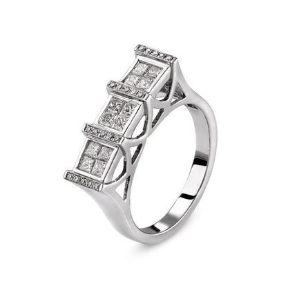 RING WHITE GOLD 750 & PRECIOUS STONES - 50539